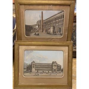 Scuola francese -Teatro romano- fine XVIII sec- Pompeo - Caracalla Italia Roma antica 