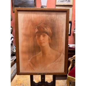 Marussia Valero – pastello, ritratto di Francesca Giordano Leone – 1929 Italia Russia