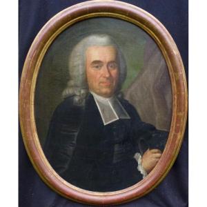 Portrait Of A Man Johann Effinger Louis XV Period Oil / Canvas From The Eighteenth Century