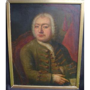 Portrait Of A Man From The Louis XV Period Oil / Canvas From The Eighteenth Century