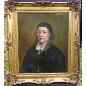 Pons Portrait Of Woman French School Of The 19th Century Oil/canvas