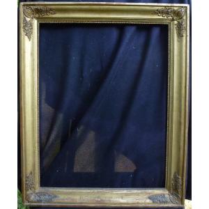 N°901 19th Century Golden Wood Restoration Frame For Chassis 80 X 63 Cm