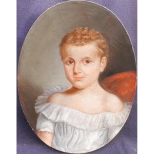 Portrait Of Young Boy Louis Philippe Period Oil/canvas 19th Century