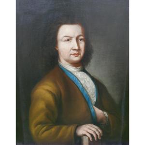 Large Portrait Of A Man With A Book Oil/canvas From The 18th Century
