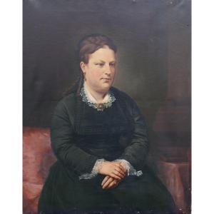 Joachim Sotta Large Portrait Of A Woman Oil/canvas From The 19th Century