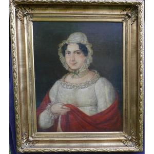 Portrait Of A Woman French School From The 19th Century Oil/canvas