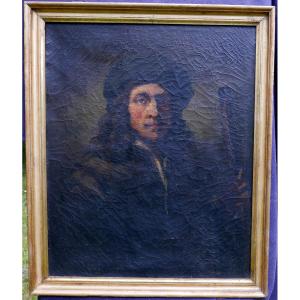 Portrait Of A Man With A Stick After Rembrandt Oil/canvas Late 18th Century