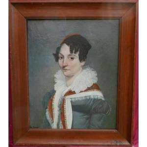 François Beaurain Portrait Of A Woman Oil/canvas From The 19th Century Signed
