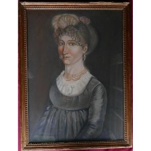 Portrait Of A Woman, Directoire Period, Pastel, Early 19th Century