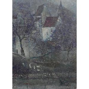 Bonel Winter Landscape Province Oil/canvas 20th Century Signed