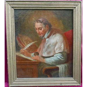 Portrait Of A Male Bishop French School Oil/canvas 18th Century