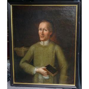 Portrait Of An Ecclesiastical Man Oil/canvas 18th Century