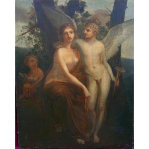 Genre Scene Painting After Prud'on Oil/canvas Late 18th Century