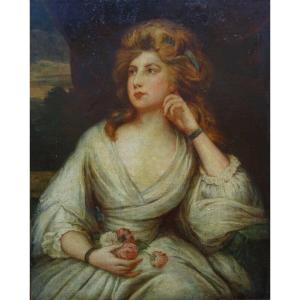 Portrait Of A Young Woman, English School, 18th Century, Oil On Canvas