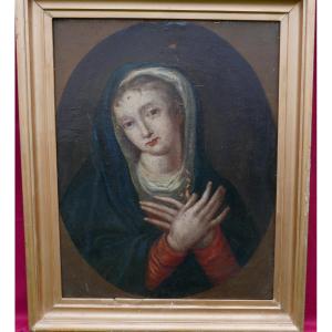 Portrait Of The Blessed Virgin Mary Oil/canvas Early 18th Century