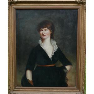 Williams Large Portrait Of A Young Woman Oil/canvas 19th Century