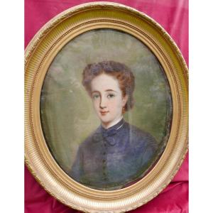 Duchesne Portrait Of A Young Woman Napoleon III Oil/canvas 19th Century