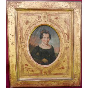 Portrait Of A Woman, Mrs. Quidant, Oil/panel, 19th Century