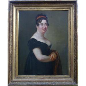 Portrait Of A Woman, First Empire Period, French School, 19th Century, Oil On Canvas