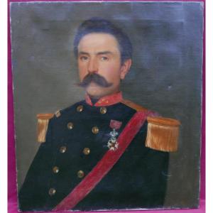 Portrait Of A General, Second Empire, Oil On Canvas, 19th Century