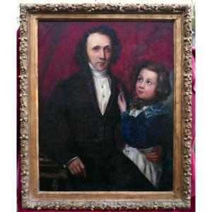 Portrait Of An Ambassador And His Son, 19th Century Oil On Canvas
