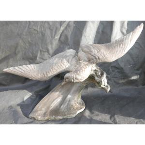 Henri Lechesne Sculpture The Seagull Regule Signed Early 20th Century