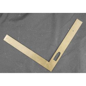 Engraved Brass Half Foot Set Square, 19th Century