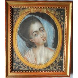 Pastel Portrait Of A Woman, Louis XVI Period, 18th Century