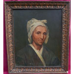 Portrait Of A Woman In The Louis XVI Style, Oil On Canvas, 19th Century