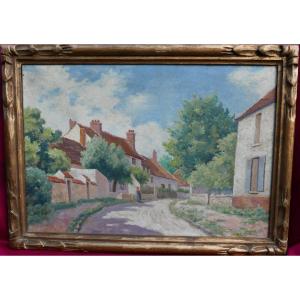 Albert Léchaudel, Rural Genre Scene, Oil On Canvas, Late 19th Century