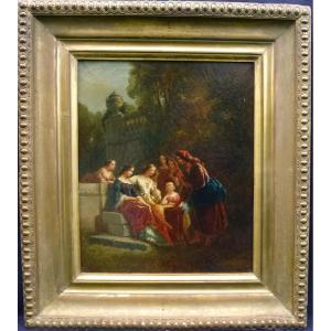 Genre Scene Fortune Teller Oil On Canvas 19th Century