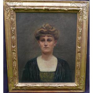 J. Lascases Portrait Of A Woman French School Early 20th Century Oil On Canvas