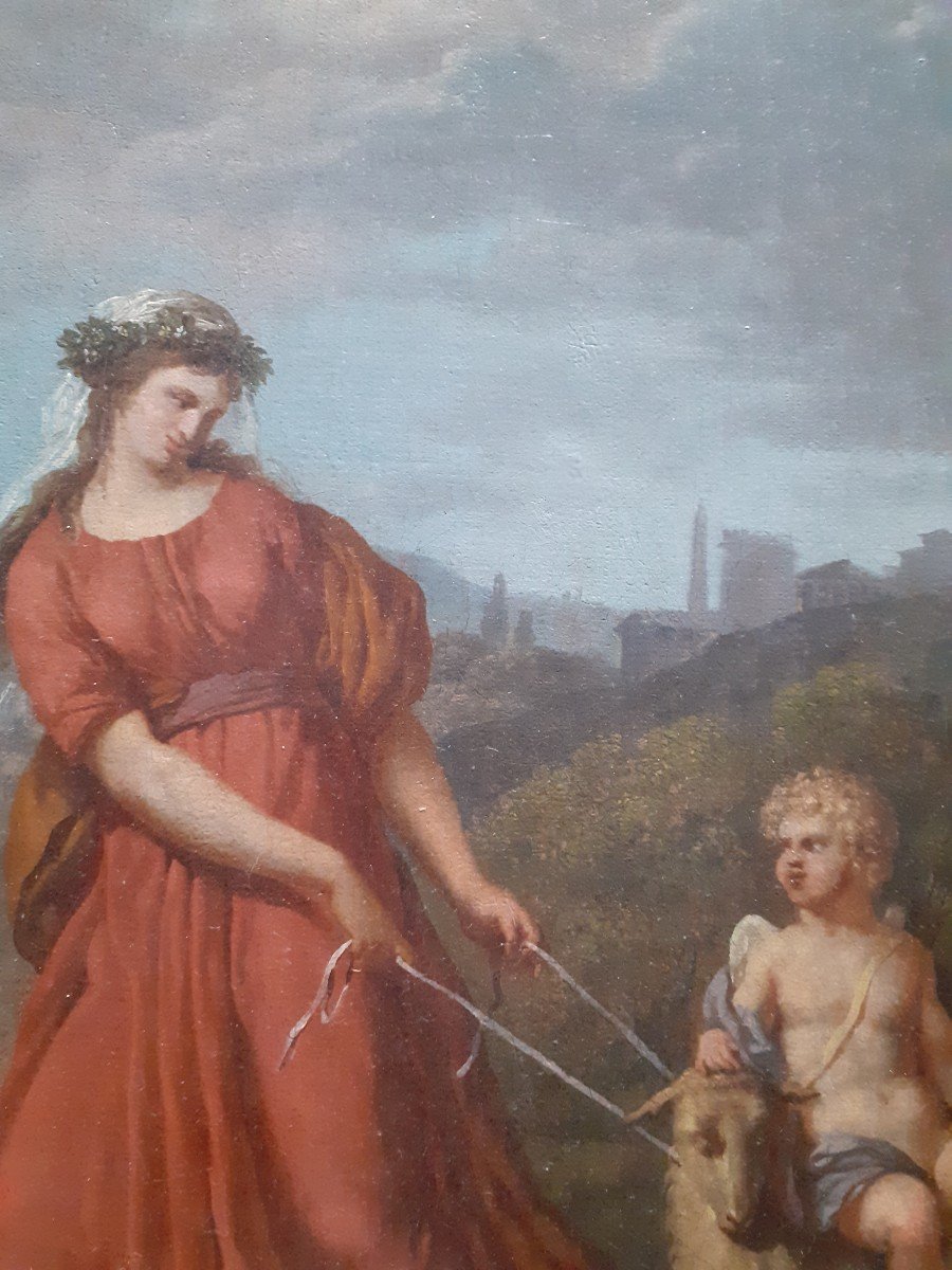 Dipinto, olio su tela, soggetto classico, Italia fine XVIII secolo-photo-2