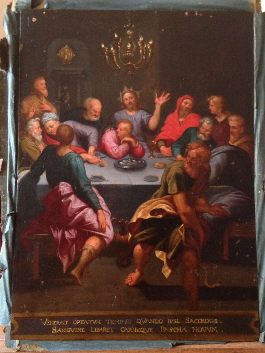 L'Ultima Cena, olio su rame, scuola fiamminga, fine XVII-inizio XVIII secolo