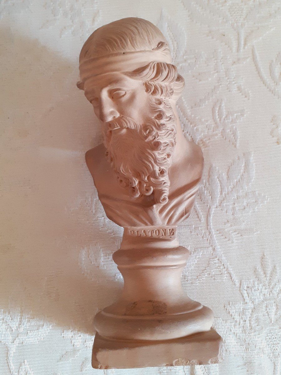 busto in terracotta di Platone, Italia 19mo secolo -photo-2