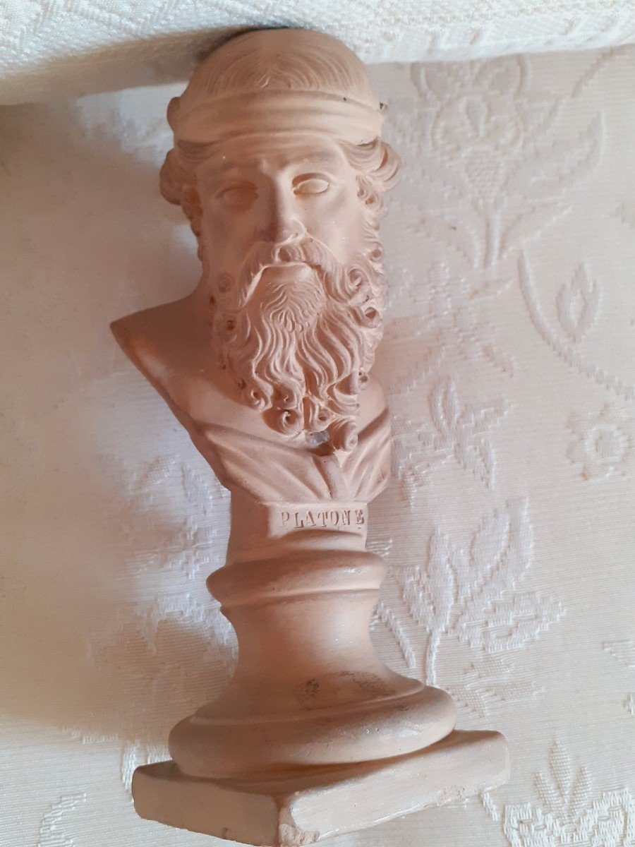 busto in terracotta di Platone, Italia 19mo secolo 
