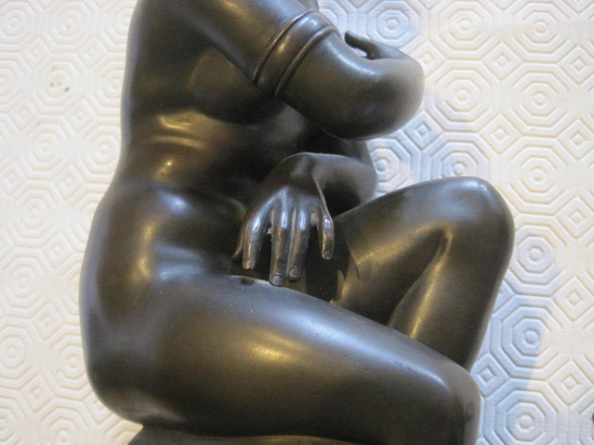Scultura in bronzo della Venere Accovacciata,  Italia, 19mo secolo-photo-4