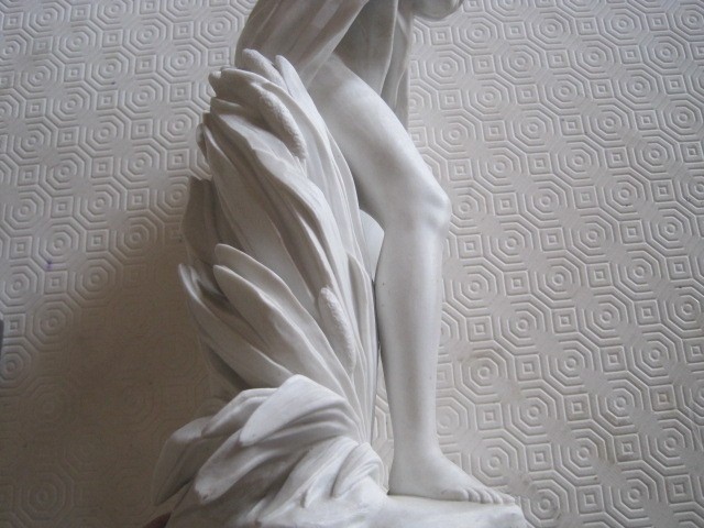 Scultura in biscuit di bagnante, marchio Sevres impresso Francia 1880 circa-photo-2