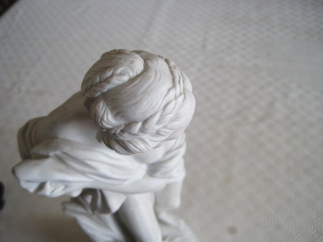 Scultura in biscuit di bagnante, marchio Sevres impresso Francia 1880 circa-photo-2