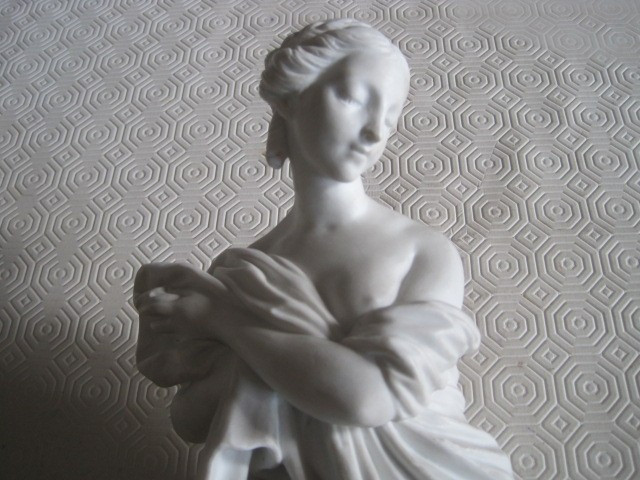 Scultura in biscuit di bagnante, marchio Sevres impresso Francia 1880 circa-photo-3
