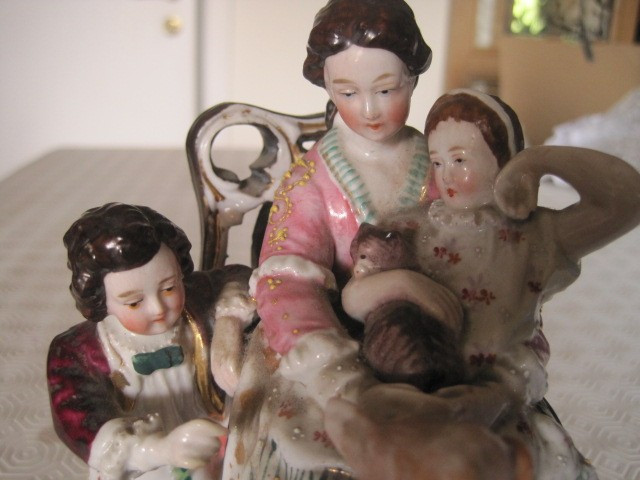 Insolito calamaio in porcellana all'interno di una scultura , Francia inizio '800 -photo-1