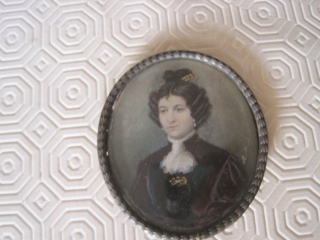 Coppia di ritratti in miniatura firmate M. Albanesi, 1850 circa-photo-2