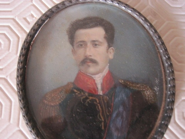 Coppia di ritratti in miniatura firmate M. Albanesi, 1850 circa-photo-3
