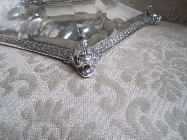 Elegante calamaio in argento e cristallo, Italia, fine del 19mo secolo-photo-4