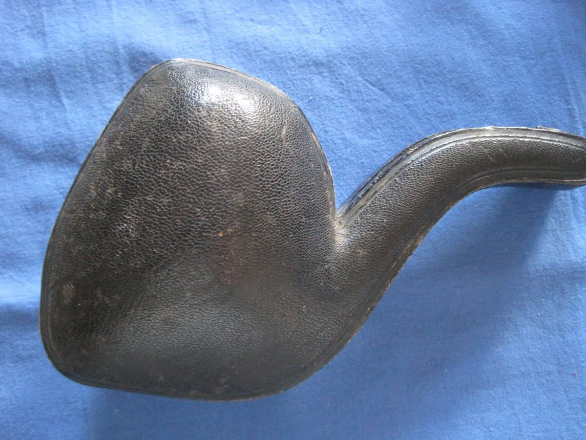 Pipa in schiuma di mare scolpita con bambina con giocattolo, Inghilterra 1876-photo-4