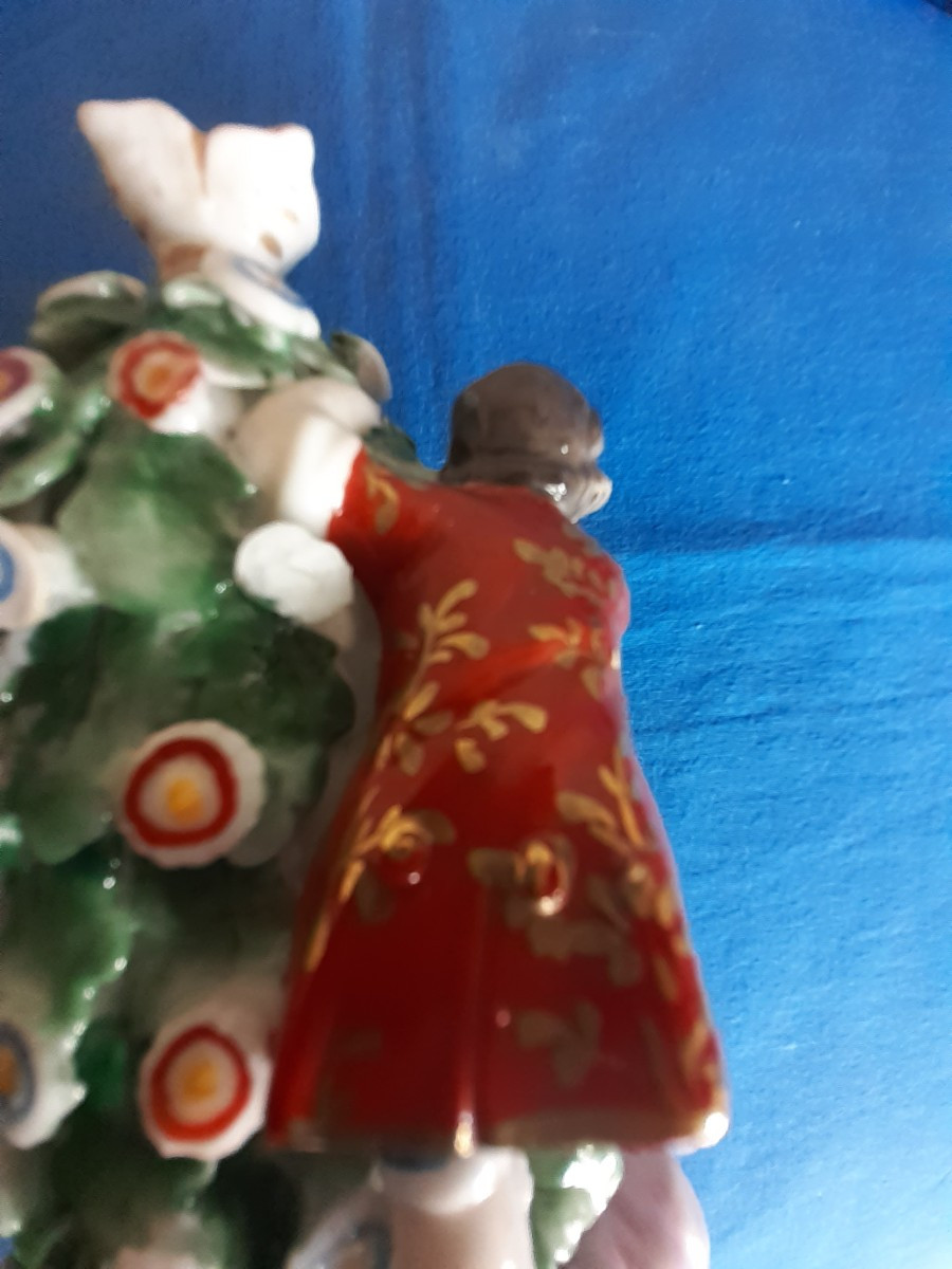 Grande flacone da profumo in porcellana decorata in rilievo, Francia fine '800-photo-2