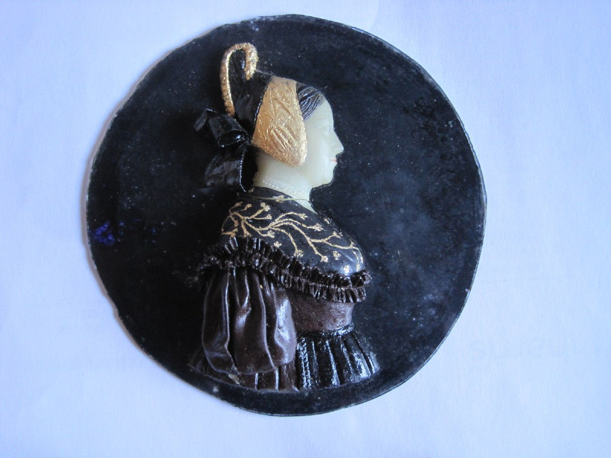 Ceroplastica di dama di profilo, Francia? XIX  secolo-photo-1