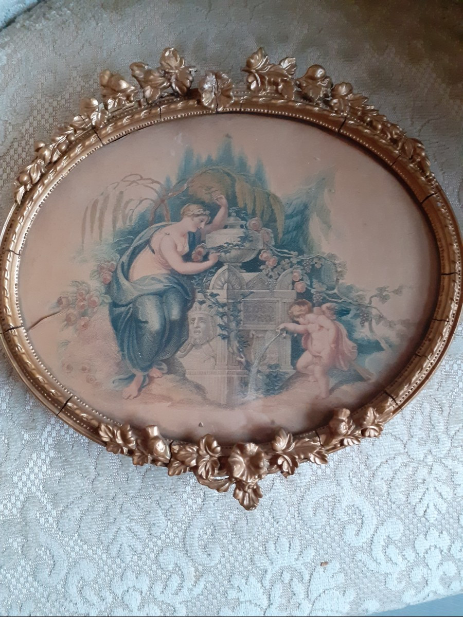 Coppia di stampe colorate con scene  classiche.  Inghilterra prima metà del XIX secol-photo-2