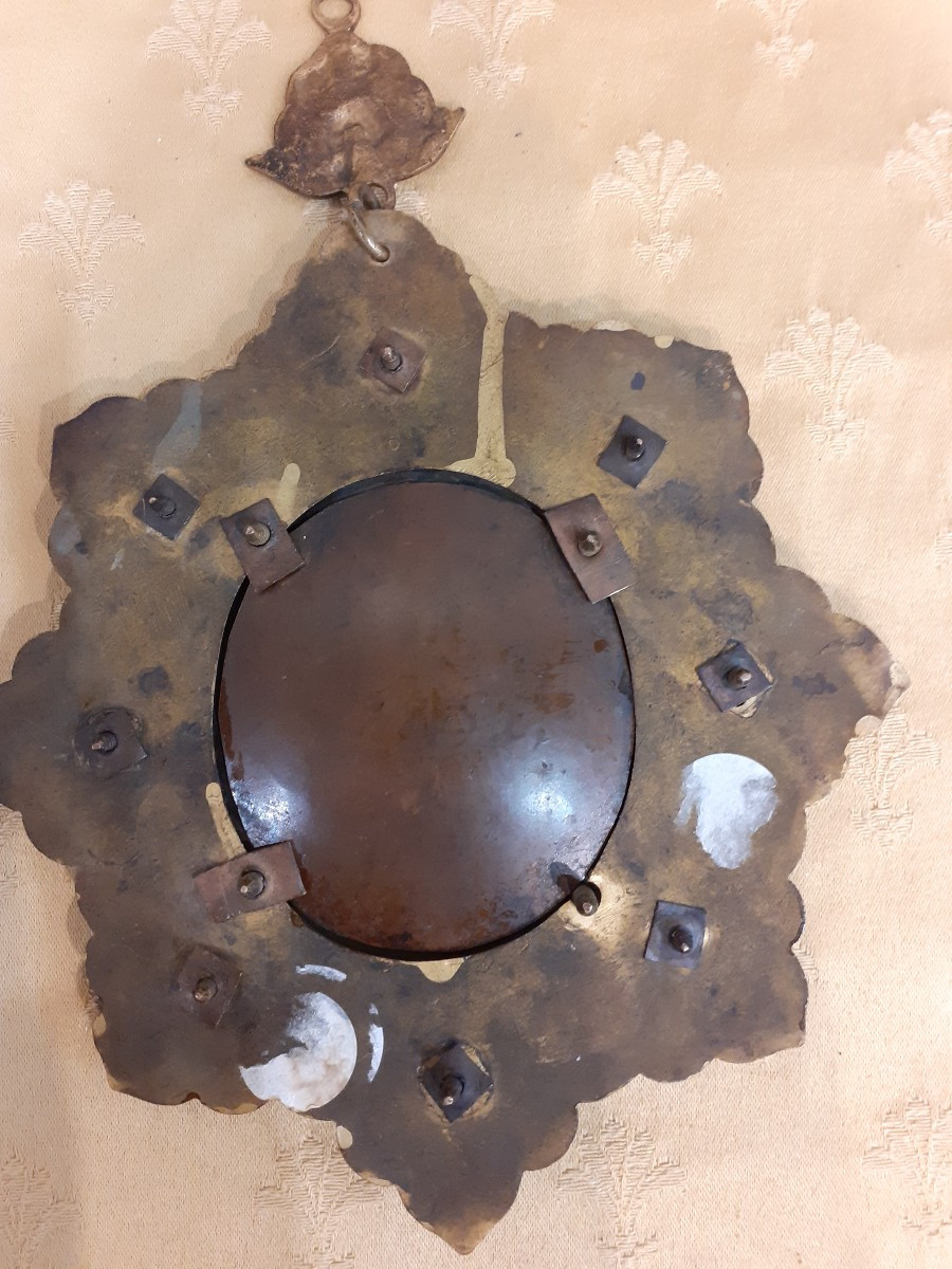 Gesù Giovane, olio su rame in ricca  cornice in bronzo, Italia fine del XVIII secolo-photo-3