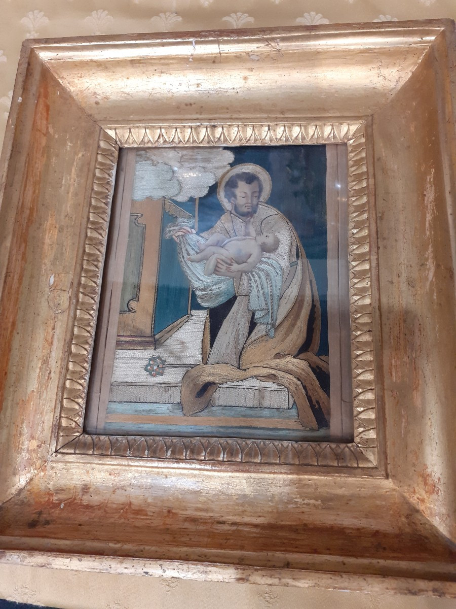 RIcamo a fili incollat su seta, Italia inizio XIX secolo